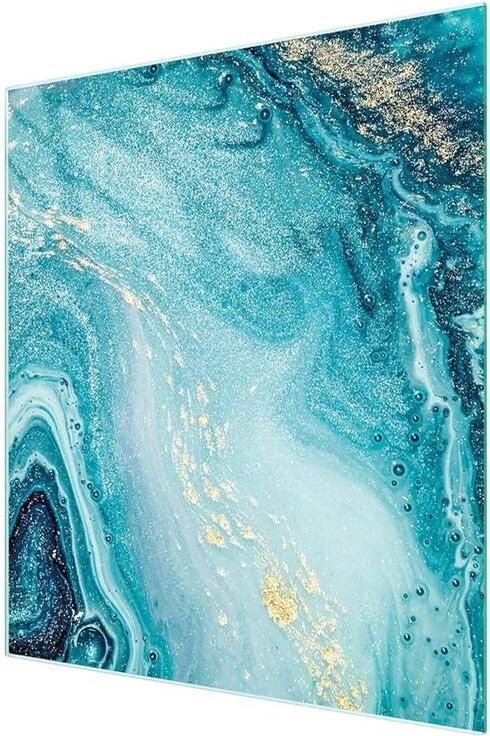 Afdekplaat Kookplaat Spatbescherming Glas Keuken Beschermen Gehard Glas 45 x 52 cm Marmer