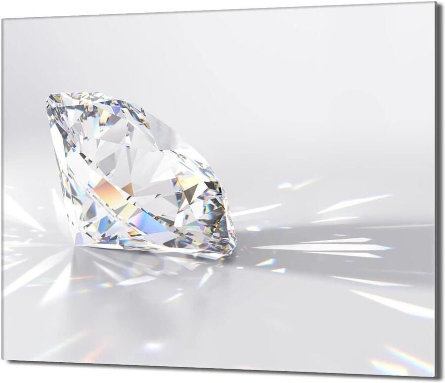 Afdekplaat Kookplaat Spatbescherming Glas Keuken Beschermen Gehard Glas 60x52 cm Diamant