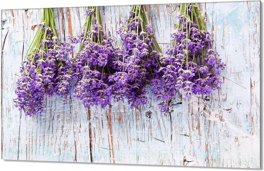 Afdekplaat Kookplaat Spatbescherming Glasplaat Keuken Beschermen Gehard Glas 80x52 cm Lavendel
