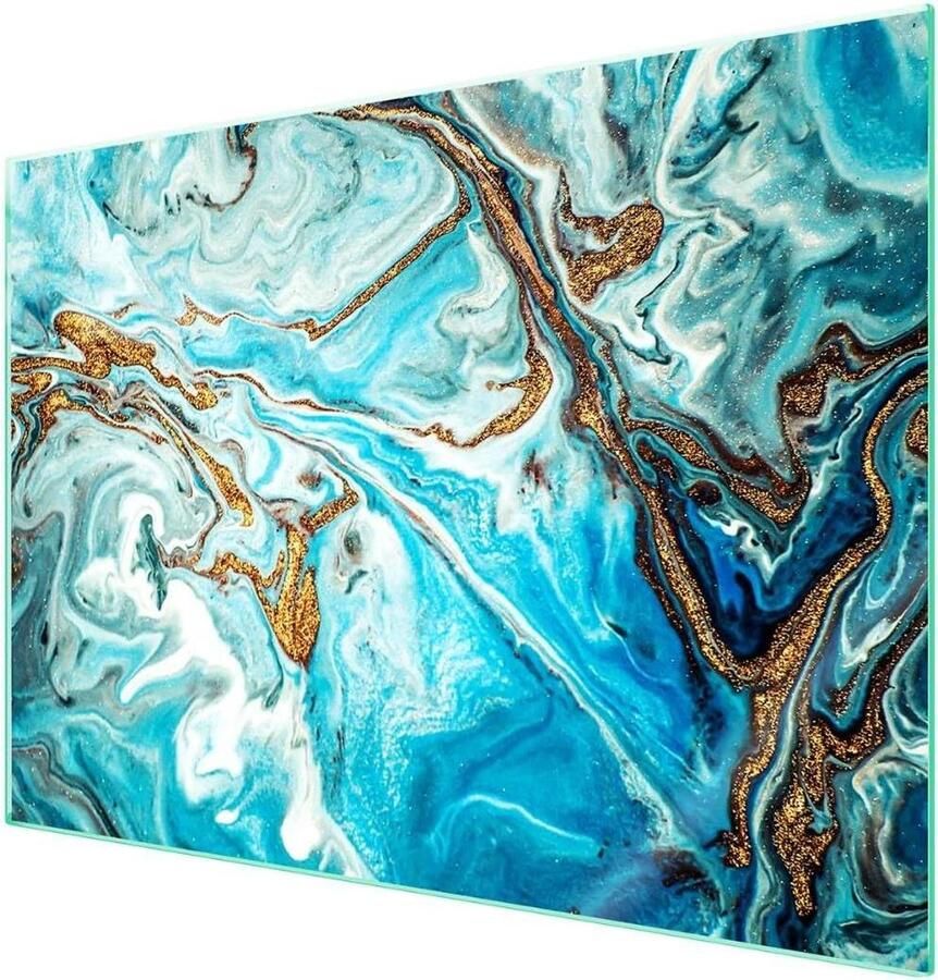 Afdekplaat Kookplaat Werkbladbeschermer Glas Keuken Beschermen Gehard Glas 70 x 52 cm Marmer