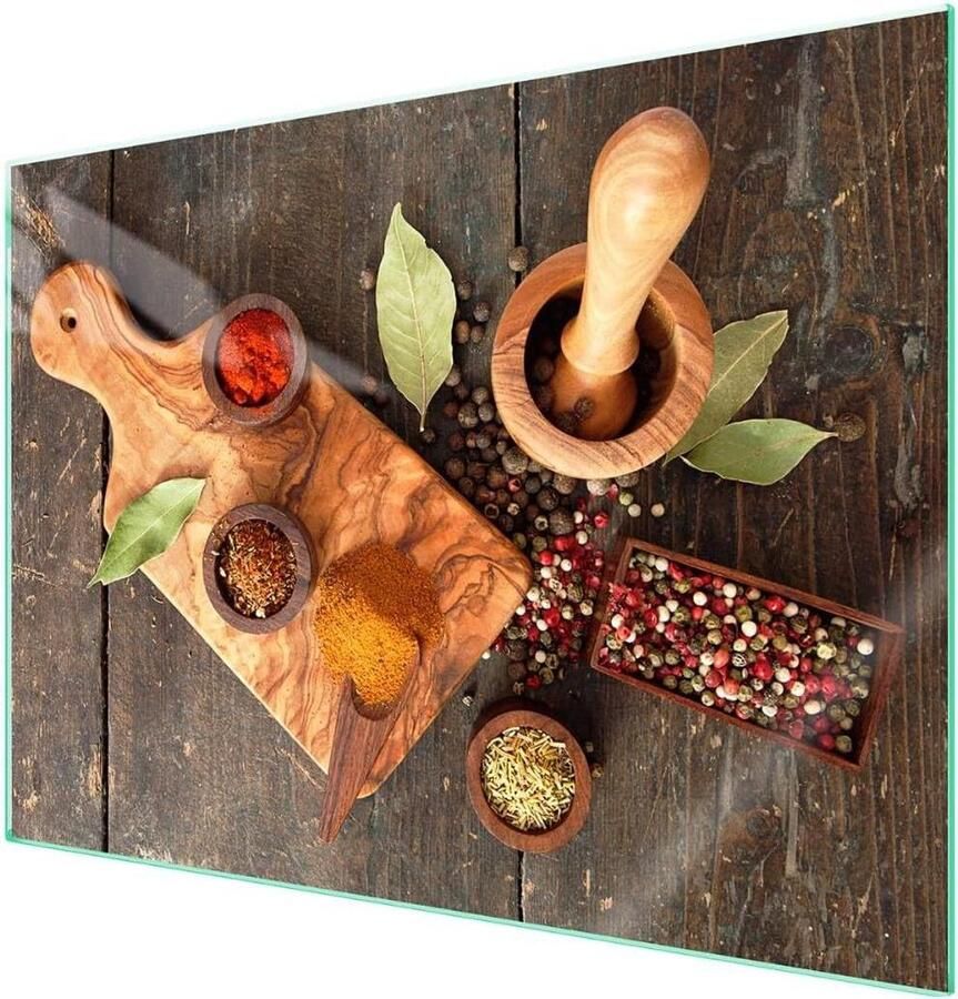 Afdekplaat Kookplaat Werkbladbeschermer Glas Keuken Decoratie Gehard Glas 70 x 52 cm Veelkleurig