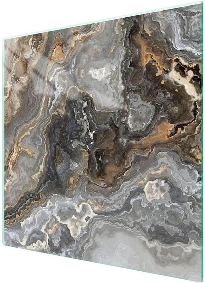Afdekplaat Kookplaat Werkbladbeschermer Glas Keuken Decoreren Krasbestendig Gehard Glas 50 x 52 cm Marmerprint