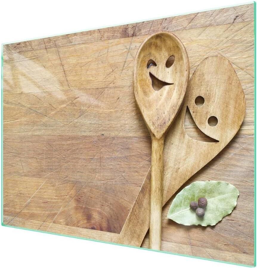 Afdekplaat Kookplaat Werkbladbeschermer Glasplaat Keuken Beschermen Decoreren Gehard Glas Krasvast 70 x 52 cm Beige
