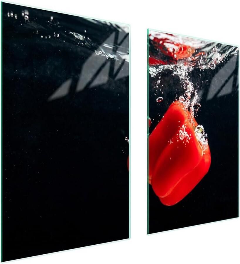 Afdekplaat Set Kookplaat Beschermer Keuken Werkblad Gehard Glas 75 x 52 cm Zwart