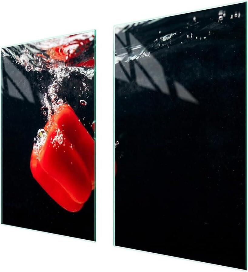 Afdekplaat Set Kookplaat Beschermer Keuken Werkblad Gehard Glas 75 x 52 cm Zwart