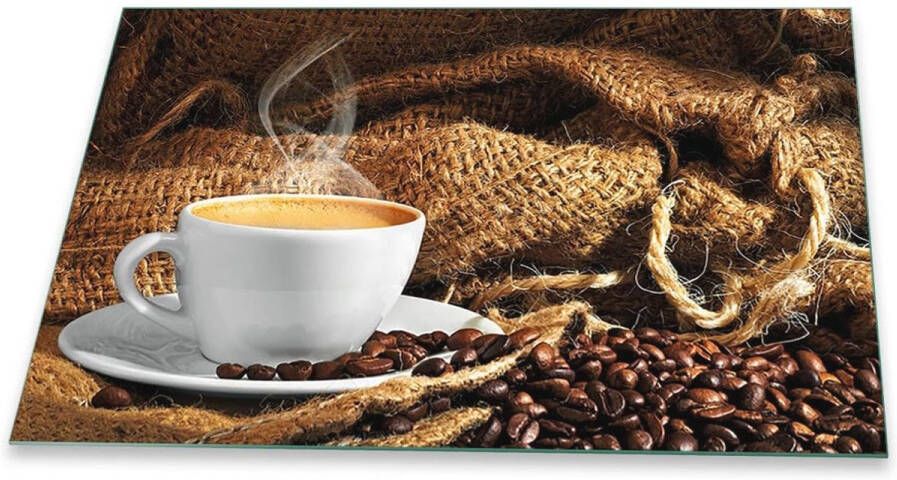 Afdekplaat voor fornuis 80 x 52 cm Universele glasplaat voor keramische en inductie kookplaten Koffiebruin