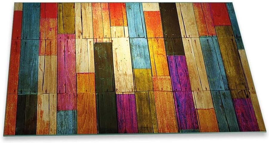 Afdekplaat voor fornuis Kookplaatbeschermer Glasplaat Werkblad Vergroten Kras- en Slagvast 80 x 52 cm Kleurrijk