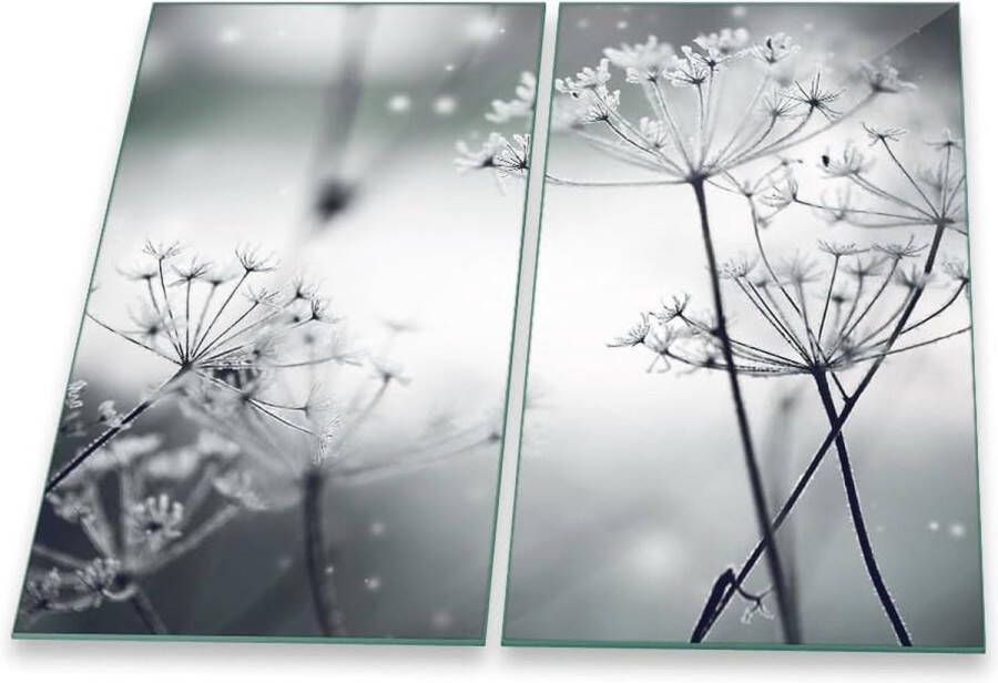 Afdekplaat voor keramische kookplaten Veiligheidsglas en multifunctionele snijplank 2-delig 60 x 52 cm