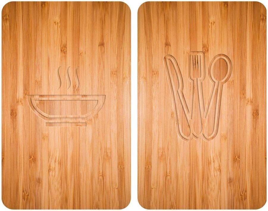 Afdekplaten Fornuis Kookplaat Covers Bescherming Kookplaat Gehard Glas 30 x 52 cm Bruin