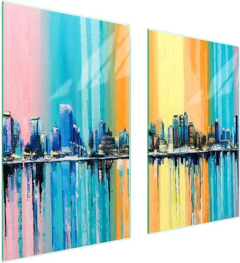 Afdekplaten fornuis Kookplaatbeschermers Keukenwerkblad Gehard glas 75 x 52 cm Veelkleurig