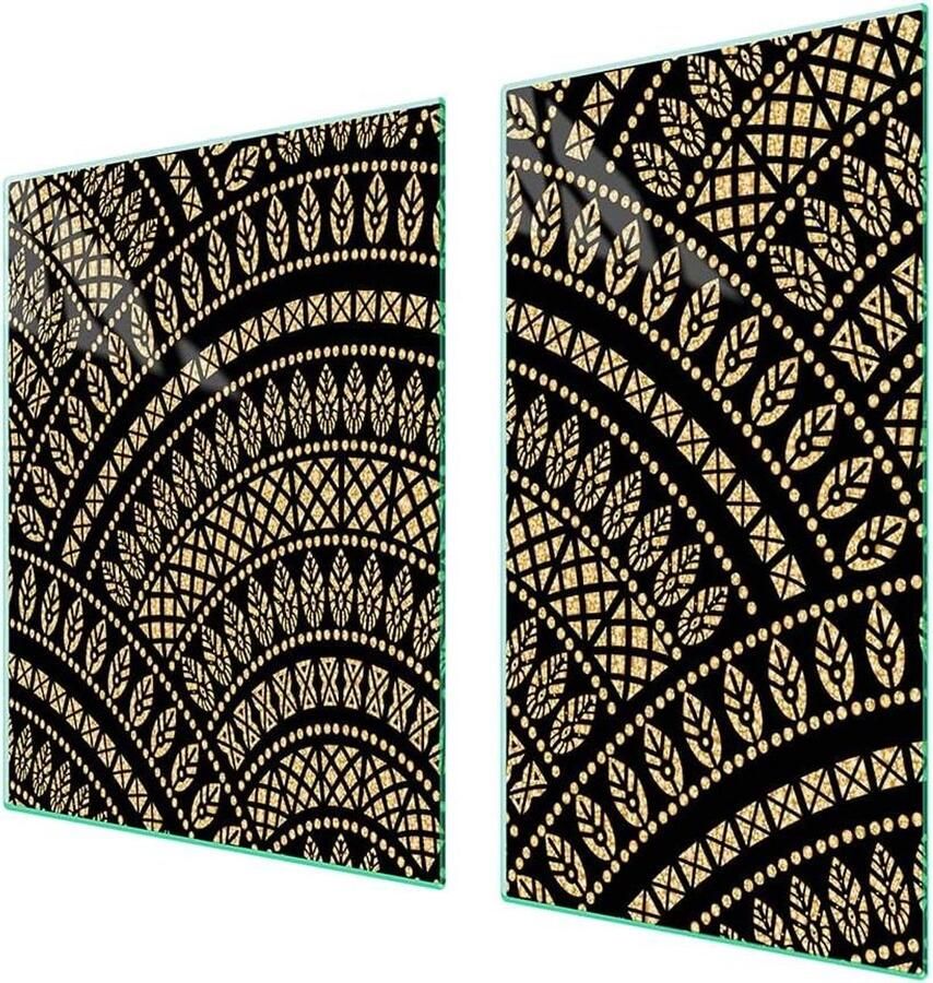 Afdekplaten fornuis Werkblad beschermers Keuken beschermen Gehard glas 90 x 52 cm Veelkleurig