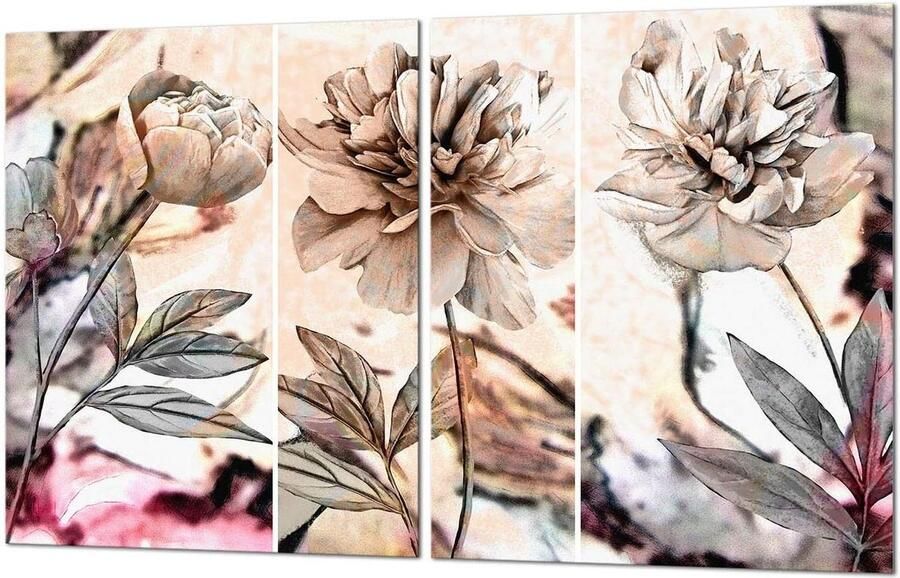 Afdekplaten fornuis Werkblad beschermers Keuken organiseren Gehard glas 2 x 40 x 52 cm Beige bloemen