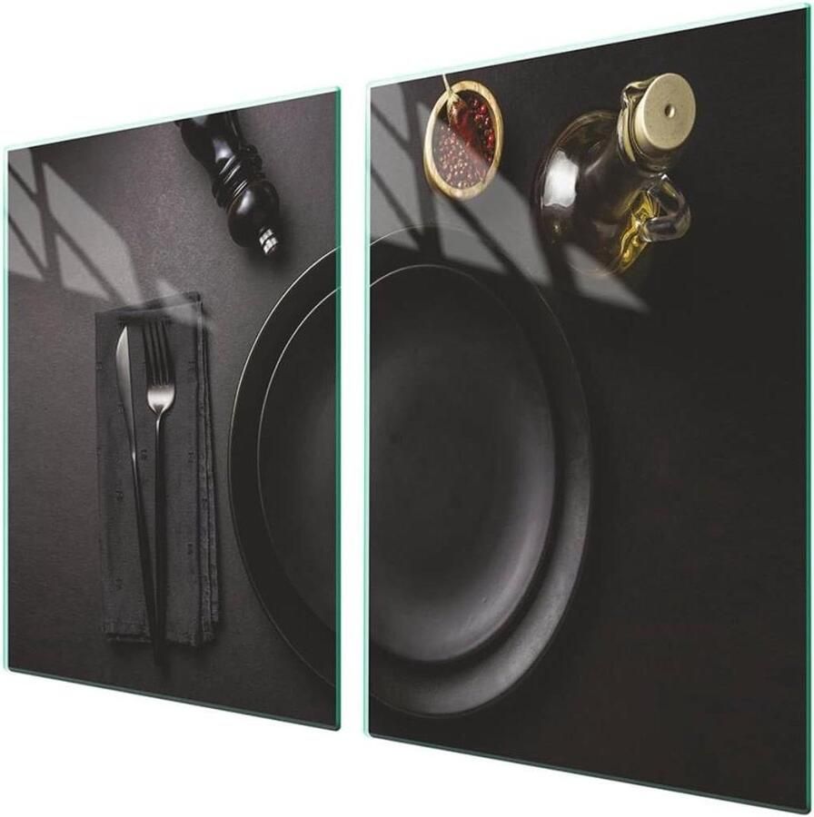 Afdekplaten Fornuis Werkblad Beschermers Keuken Verfraaien Gehard Glas 2x 45x52 cm Veelkleurig