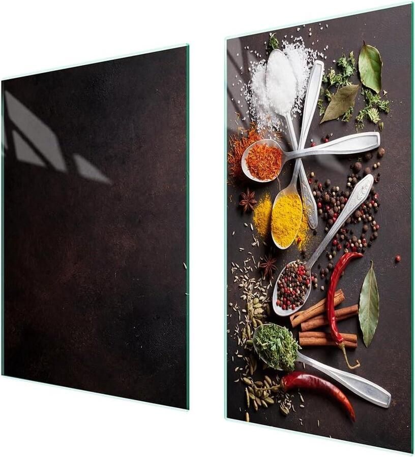 Afdekplaten fornuis Werkbladbeschermers glas Keuken organiseren Gehard glas krasvast 75 x 52 cm Veelkleurig