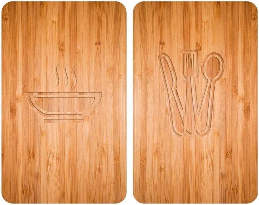 Afdekplaten Kookplaat Fornuis Beschermers Kookplaat Gebruik Gehard Glas 30 x 52 cm Bruin