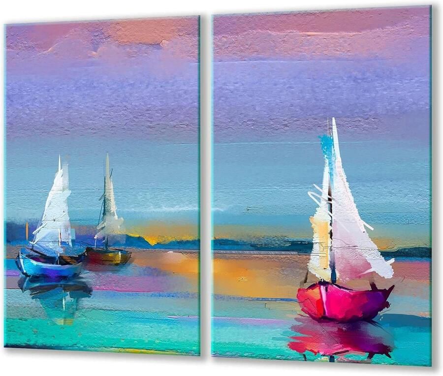 Afdekplaten Kookplaat Glasplaat Kookplaat Keuken Beschermen Gehard Glas 30 x 52 cm Blauw