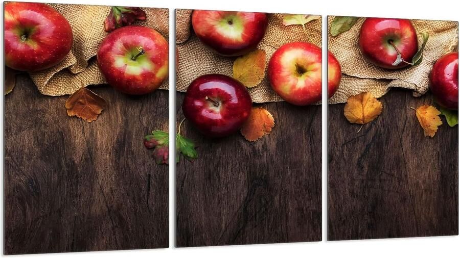 Afdekplaten Kookplaat Spatbescherming Glas Keuken Werkblad Decoratief Functioneel 30 x 52 cm Appels