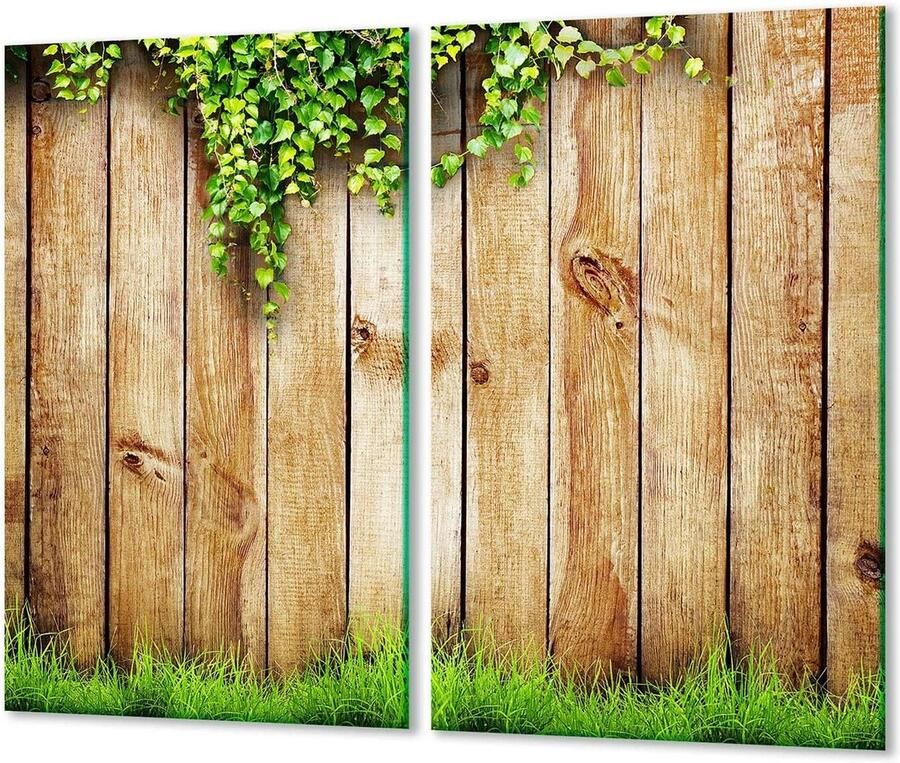 Afdekplaten Kookplaat Werkbladbeschermer Glasplaat Keuken Beschermen Gehard Glas Krasvast 2x 30x52 cm Hout