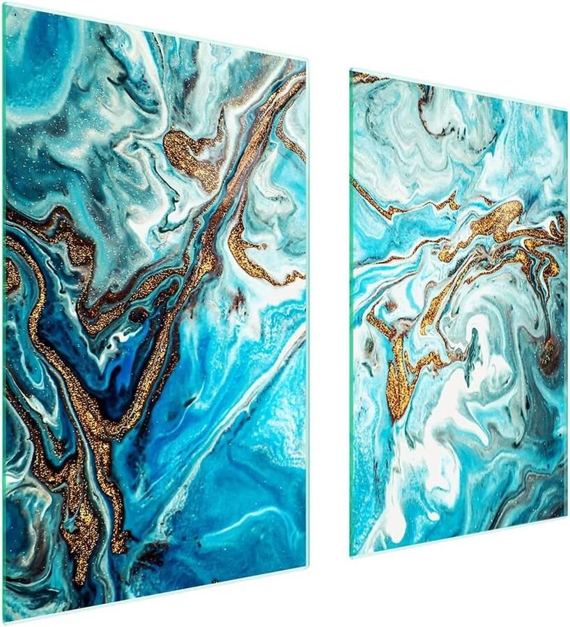 Afdekplaten voor fornuis Werkbladbeschermers Keukenwerkblad beschermen Gehard glas 75x52 cm Marmer