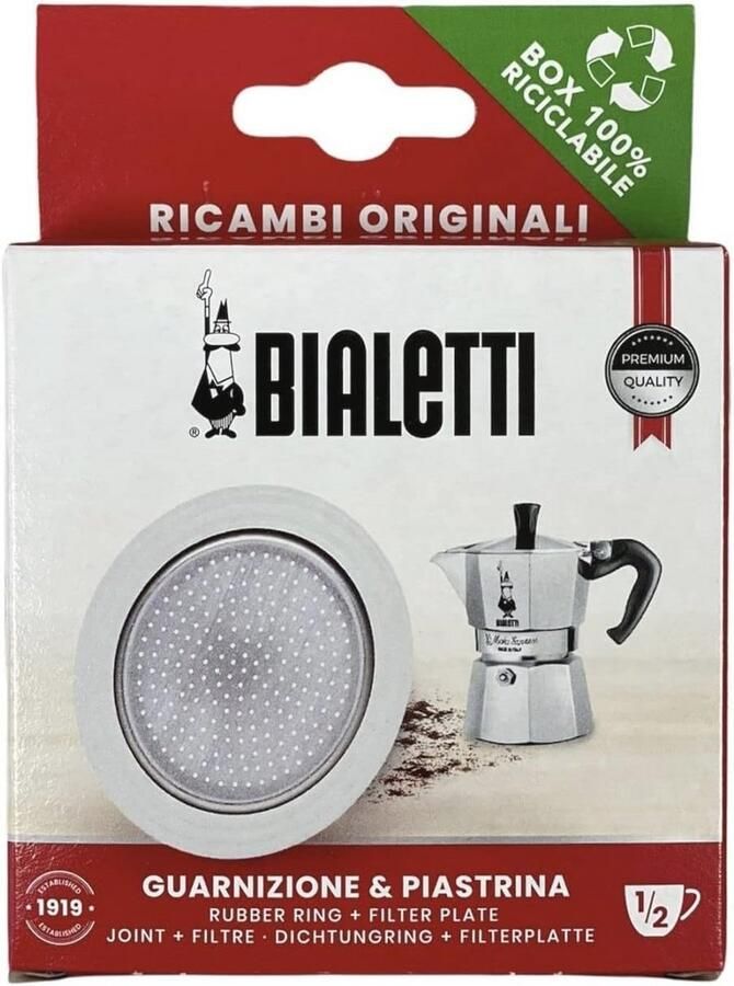 Afdichting en filter voor Moka koffiezetapparaat 1 2 kop