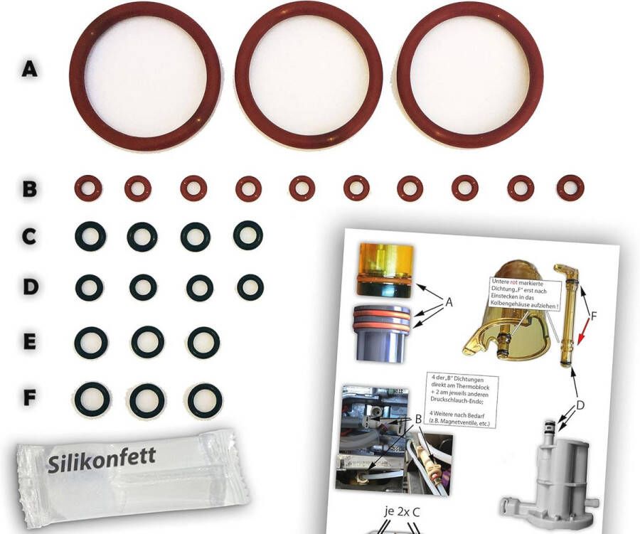 Afdichtingen Onderhoudsset XL voor Koffiemachines Complete Set met Video-instructies
