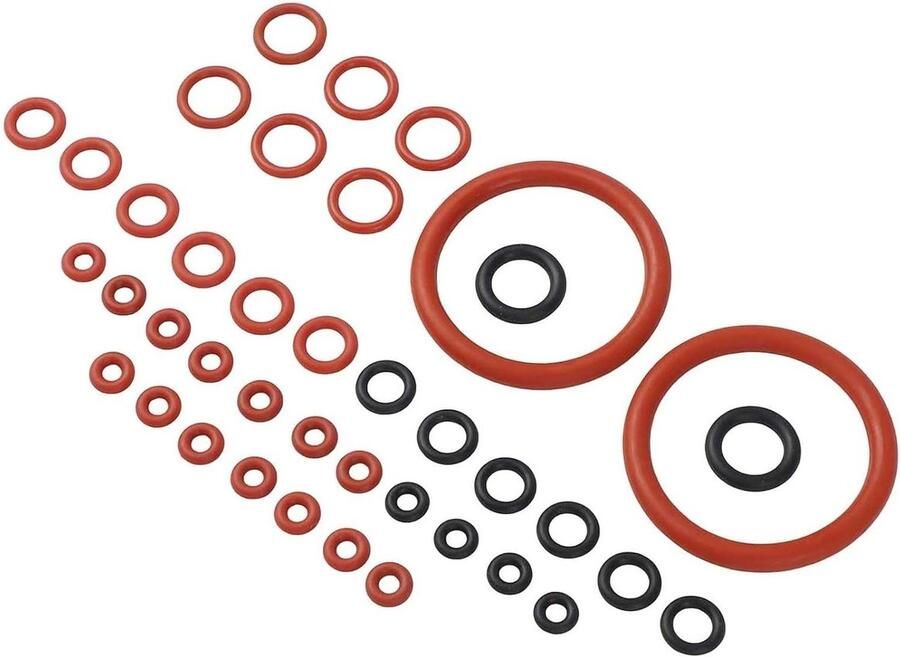 Afdichtingsringen O-ring Onderhoudsset Rubberen ringen Koffiemachine Reparatie 40 Stuks Maten Standaard Maten Zwart Rood