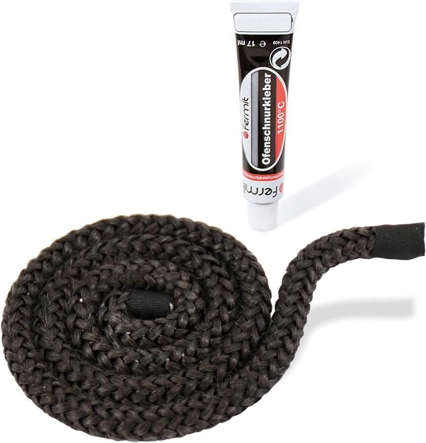 Afdichtingssnoer Glasband oven Haard reparatie Hittebestendig 550°C 05 meter Zwart