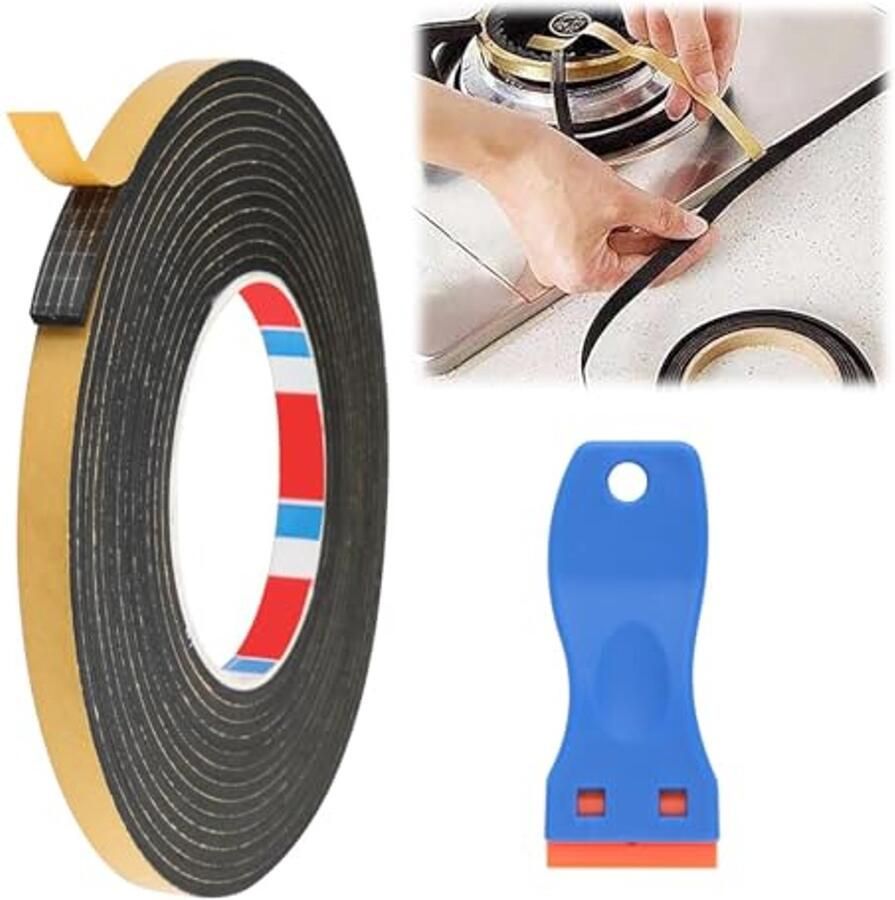 Afdichtingstape Kookplaat 5m 3mm x 10mm Hoge Temperatuur Bestendig Weerbestendig
