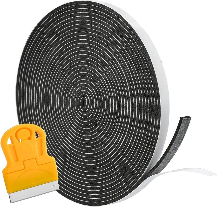 Afdichtingstape Kookplaat Keukenafdichting Band Waterdicht Afdichten Hittebestendig EPDM 5m x 7mm x 2mm Zwart