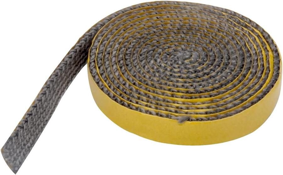 Afdichtingstape Oven Ovenkoord Glasvezel Kachel Repareren Zelfklevend Hittebestendig 2m x 15mm x 3mm Zwart