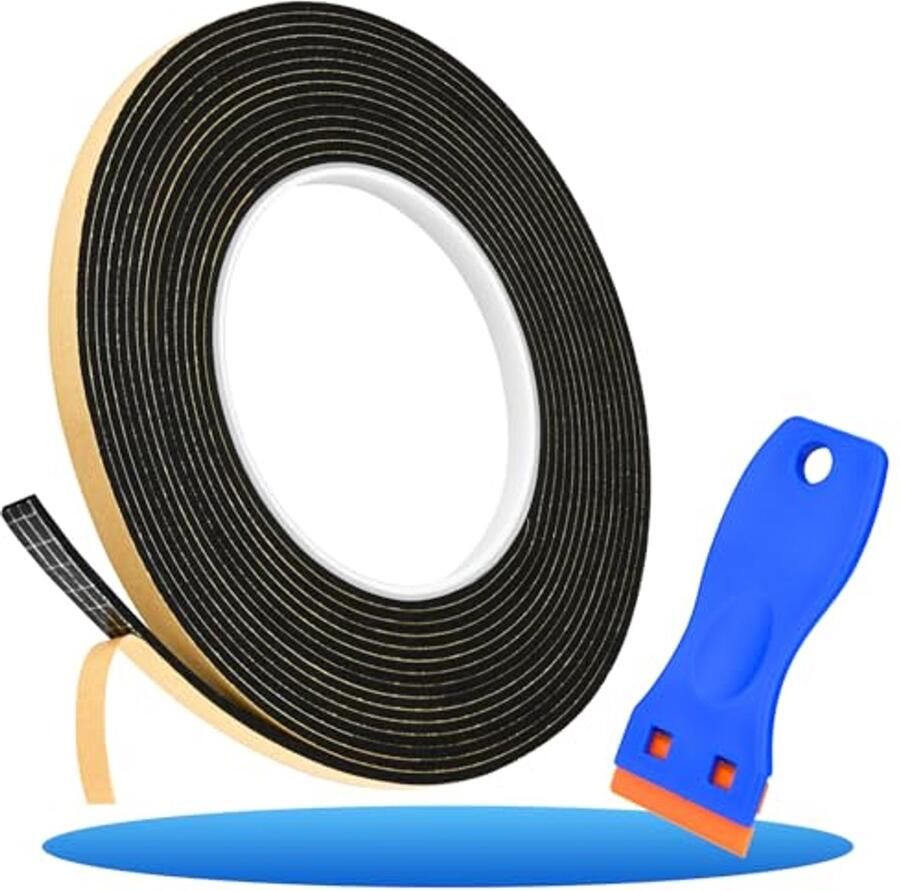 Afdichtingstape voor keramische kookplaat 5 m montageband met schraper 7 mm x 2 mm