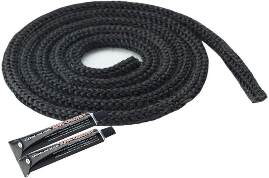 Afdichtkoord Kachel Glasvezel Touw Oven Reparatie Hittebestendig tot 550°C 6 mm 3 meter Antraciet