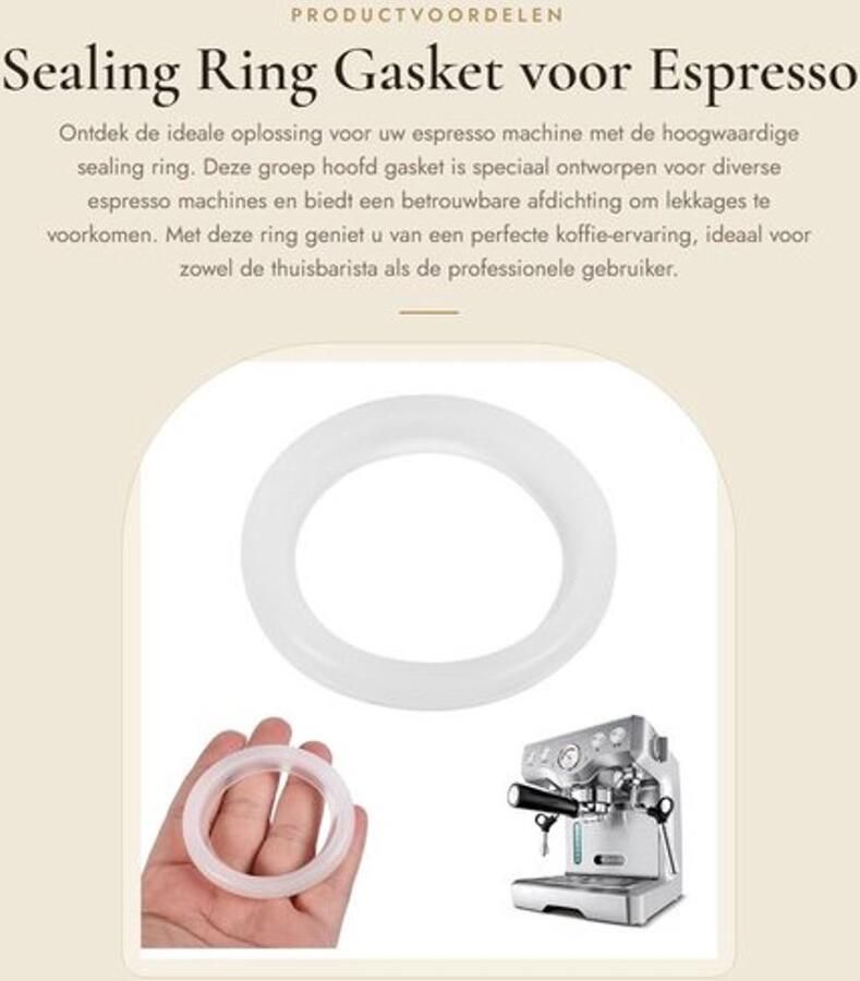 Afdichtring Hoogwaardig Siliconenmateriaal Groepskoppakking Geschikt voor ESP8XL BES820XL Binnendiameter 4 9 cm Buitendiameter 5 7 cm 1 stuk Koffiemachine Afdichtring