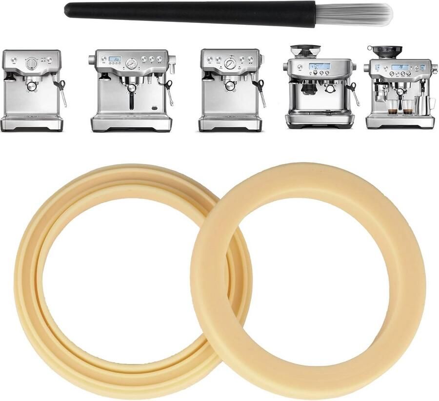 Afdichtringen Koffiemachine Vervangende Pakkingen Espresso Bereiden Hoge Temperatuur Bestendig 2 Stuks 65mm Beige