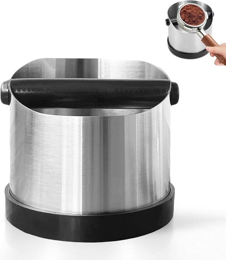 Afklopcontainer voor zeefhouder roestvrij staal espresso afklophouder Knock Box afneembare slaghouder koffiedik afslagcontainer voor keuken café kantoor