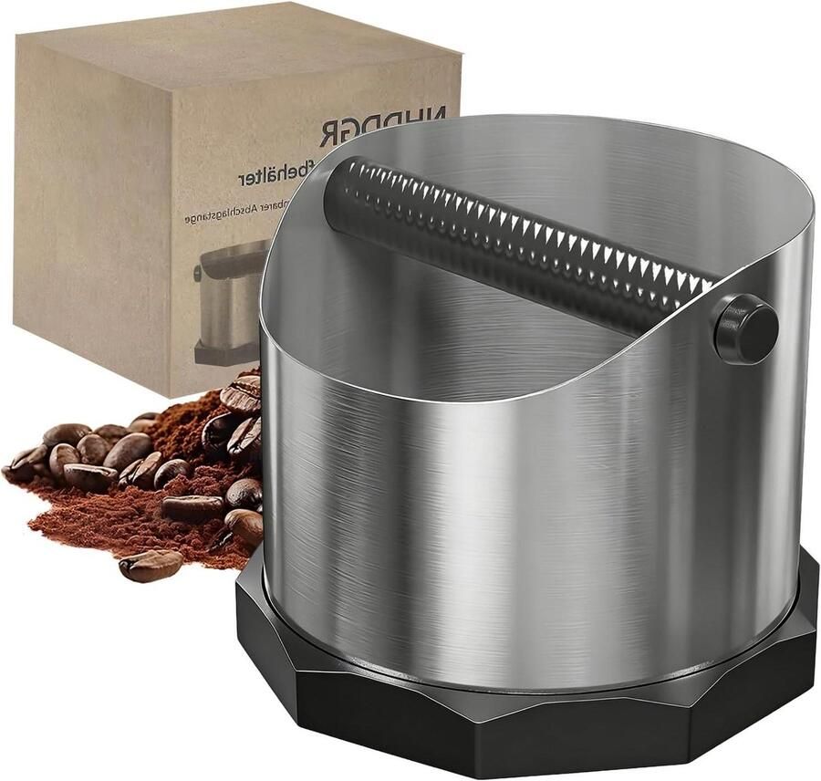 Afklophouder Espresso Koffiedik Bak Barista Thuis Geluidsreducerend Design 16 Liter Zilver - Foto 1