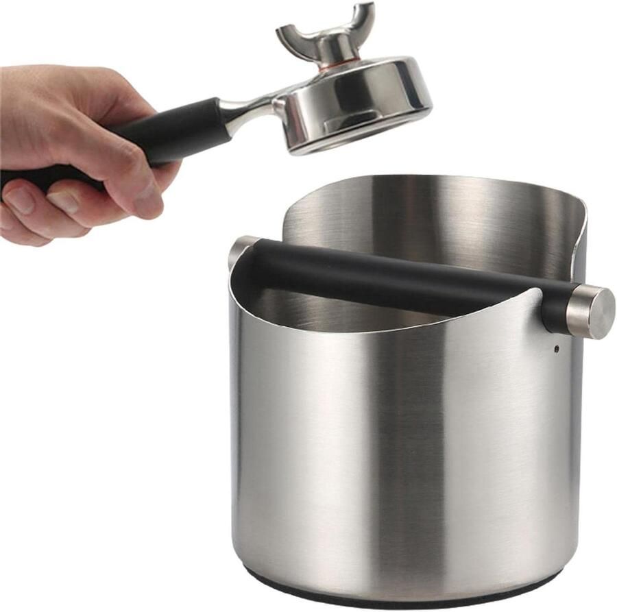 Afklophouder Koffie Koffiedikbak Espresso Bereiden Geluidsabsorberend 11 x 11 x 11 cm Zilver