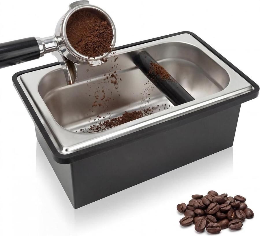 Afklophouder Zeefdrager Klopbox Koffiedik Espresso Bereiding Schokabsorberende Staaf 27.8 cm Lengte Zwart