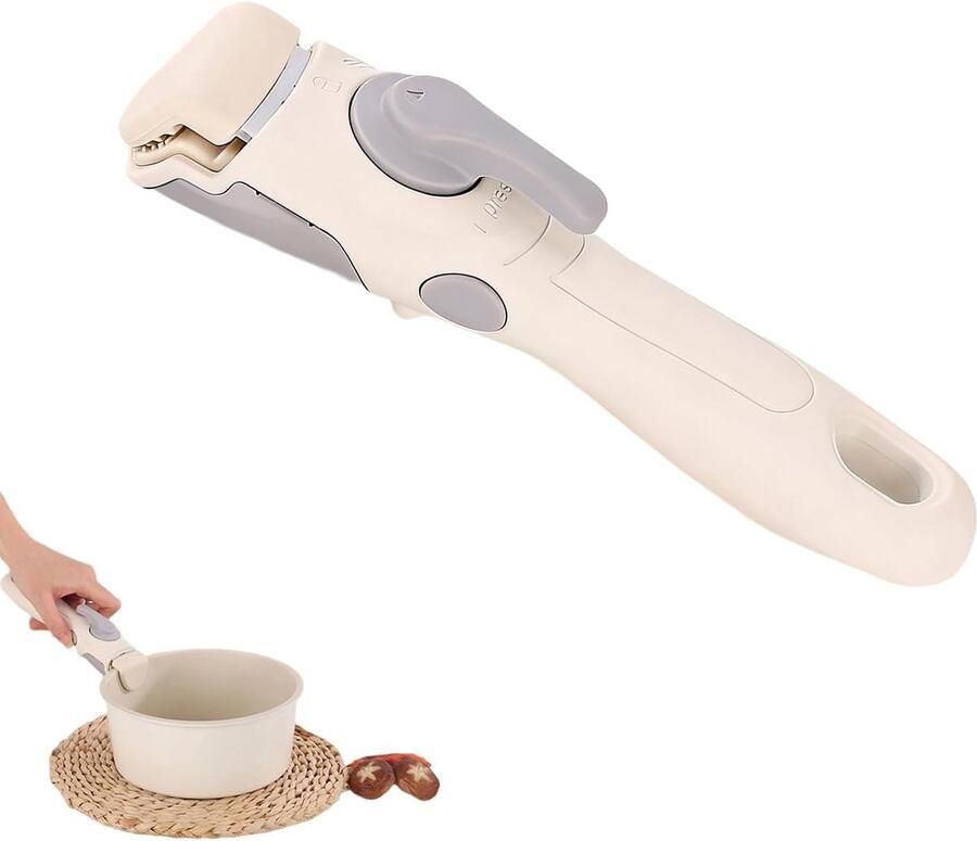 Afneembaar handvat Pannen accessoire Veilig koken Robuust vergrendelingsontwerp 195 x 4 cm Beige
