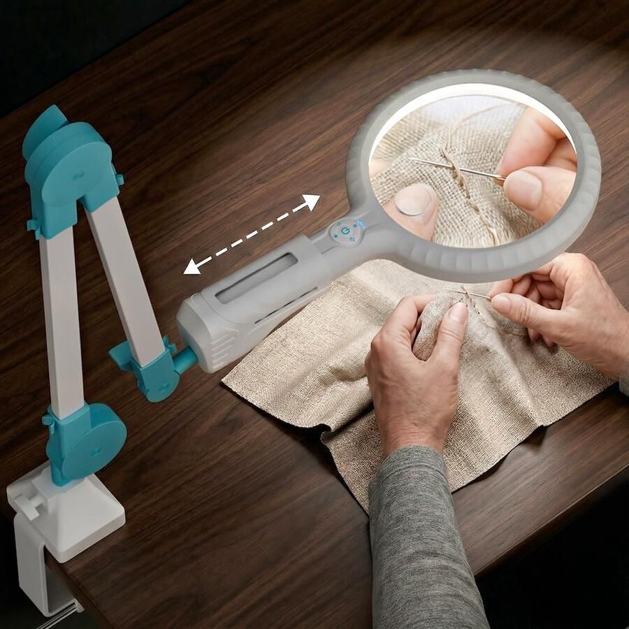 Afneembaar vergrootglas met licht en standaard voor precisiewerk grote verstelbare helderheid vergrootglas bureaulamp voor lezen naaien diamantschilderen miniatuurschilderen handwerk