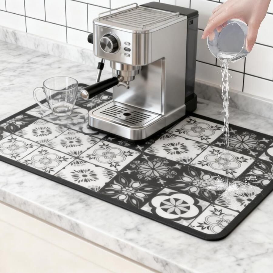 Afneembare en Waterdichte Afvalmat voor Koffiemachines 40 x 60 cm Antislip Onderkant Ideaal voor Keuken en Koffiebar Accessoires