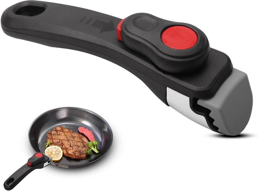 Afneembare Handgreep Universele Pannengreep Veilig Koken Hittebestendig Bakeliet Tot 10 kg Zwart