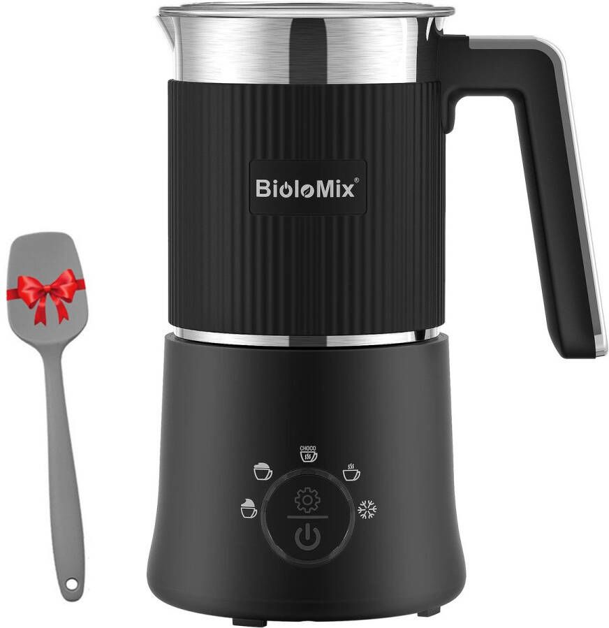 Afneembare Melkopschuimer 5 in 1 Warm & Koud Schuim 500W Koffie 350ML Verwarmen 250ML Opschuimen Eenvoudig Schoonmaken Zwart