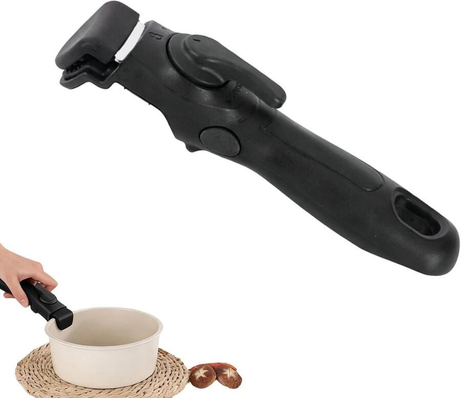 Afneembare pannengreep Reserve opzetstuk Veilig koken Ergonomisch ontwerp 19.5 x 4 cm Zwart