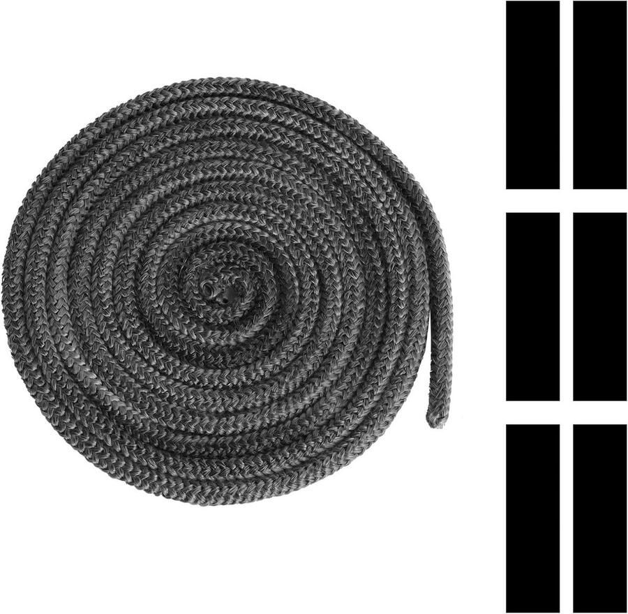 Afsluitkoord Hittebestendige tape Oven deur dichten Hittebestendig tot 600°C 3 meter x 8 mm Grafietgrijs