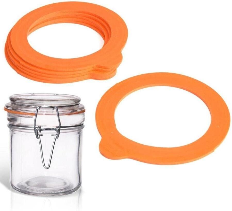 Afsluitringen voor potten Inmaakringen Voedsel bewaren Luchtdichte sluiting 6 stuks 81 cm Oranje
