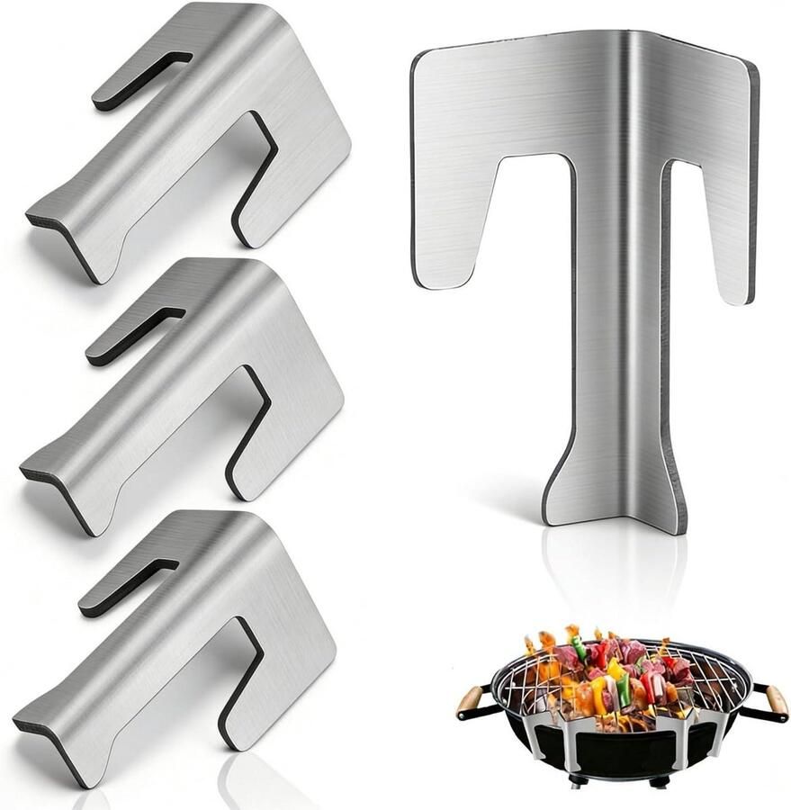Afstandhouders Vuurplaat Grillplaat Accessoires Gelijkmatig Grillen Roestvrij Staal 4 Stuks Zilver