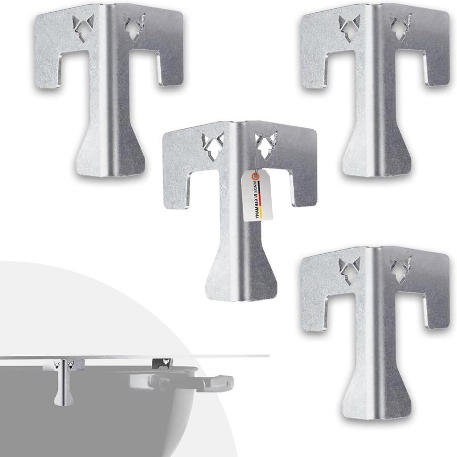 Afstandhouders Vuurplaat Set van 4 Veilig Grillen Universeel Inzetbaar 7.7 x 3.5 x 7.1 cm Zilverkleurig