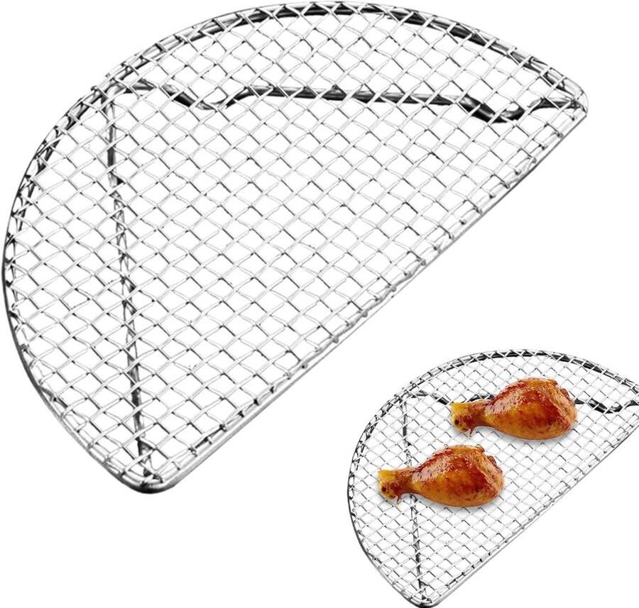 Afkoelrooster Roestvrij Staal Grillhouder Bakrek Bakken en Grillen Anti-aanbaklaag Vaatwasmachinebestendig 20 x 10 cm Zilver