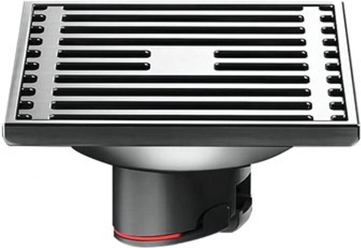 Afvoerafdekking Roestvrij Staal Geurremmend Vierkant 10x10 cm Groot Drainagegebied Waterafvoer U-vormig Wateropslagniveau Afvoerputje - Foto 1